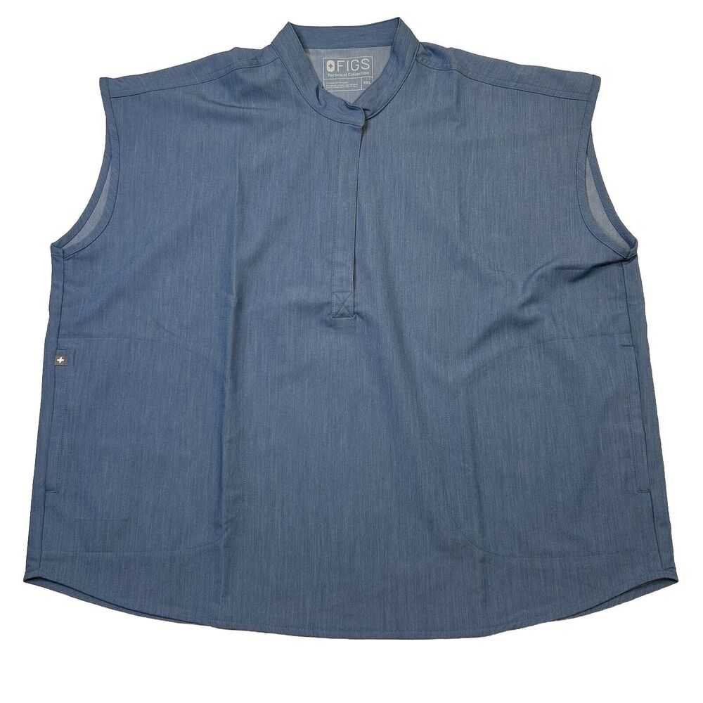 Figs Rafaela Scrub Shirt Top Womens Size XXL 2XL Blue Modern PO 1299 NEW